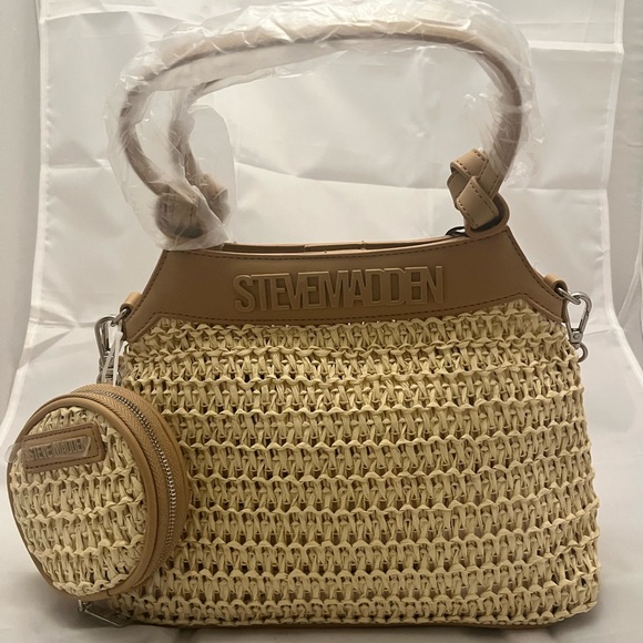 Steve Madden Tan and Cream Woven Women's Bag - Picture 3 of 8